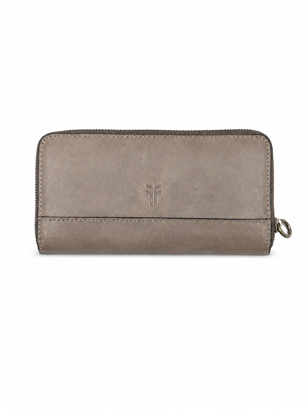 Frye Melissa Gray Taupe Leather Zip Around Wallet